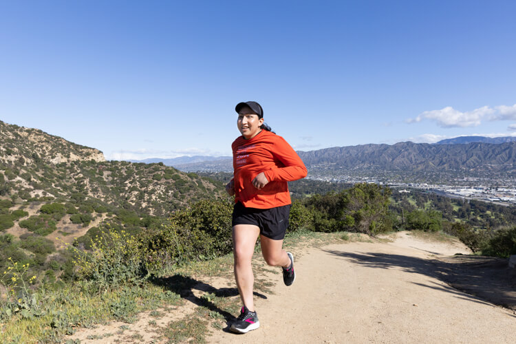 Alexis en course à l’extérieur