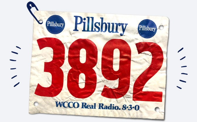 Etichetta Pillsbury con numero in rosso 