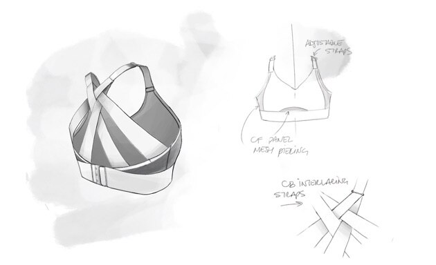 Illustrierter Interlace Run Bra