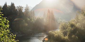La vue depuis la Oxbow Loop Trail à North Bend, Washington.
