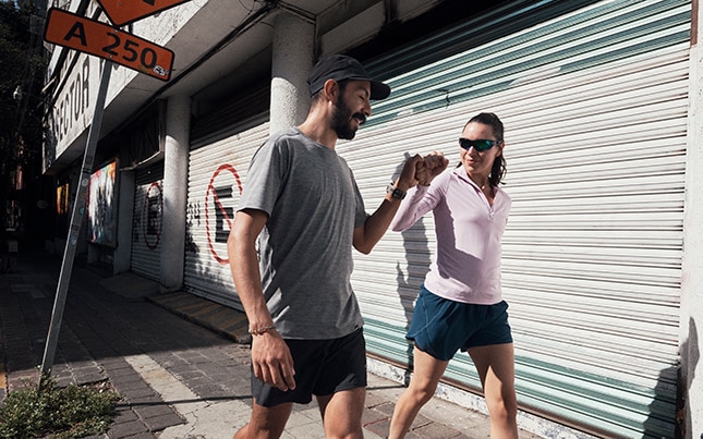 Two city walkers wearing Glycerin StealthFit 21s