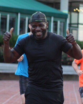 A BoMF member enjoys a run