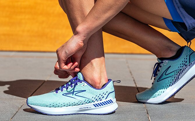 Lacing up the Brooks Levitate running shoes