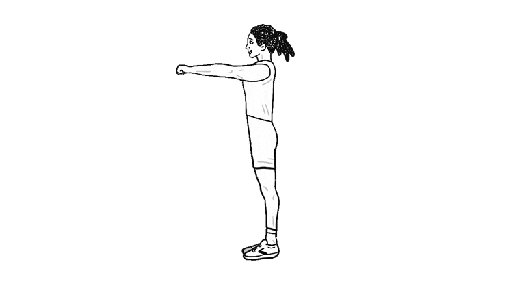 An animated gif of a woman demonstrating Hindu squats