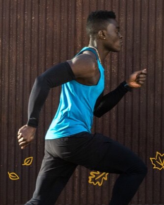 Man running in arm warmers