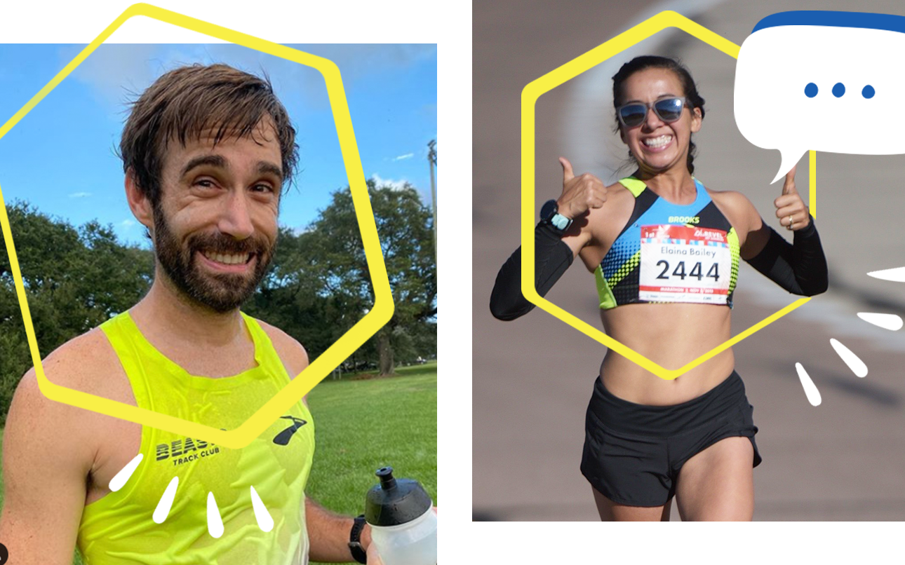 Three separate profile pictures of Brooks Gurus Josh Browning, Alan Walker, and Elaina Bailey