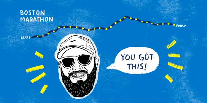 Dessin animé du marathon de Boston