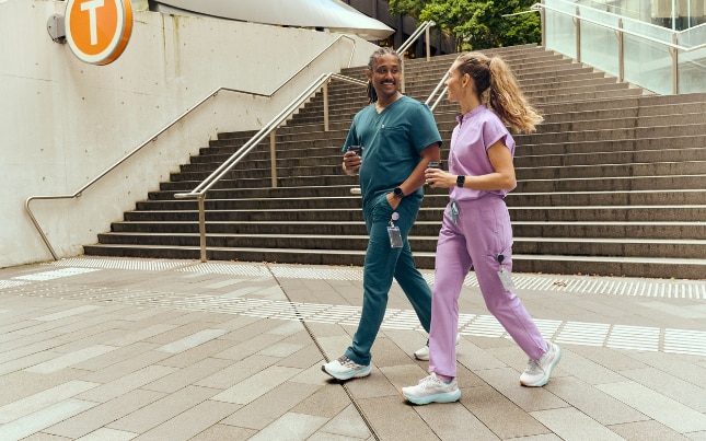 nurses walking in comfortable shoes