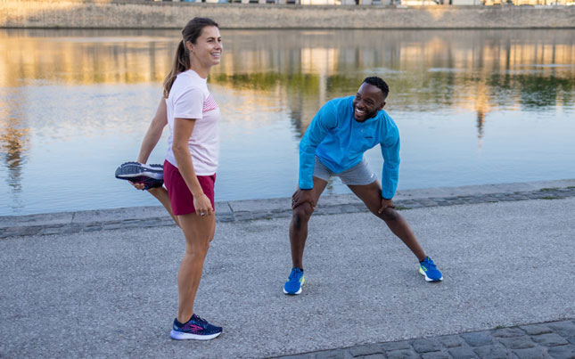 Stretching after running