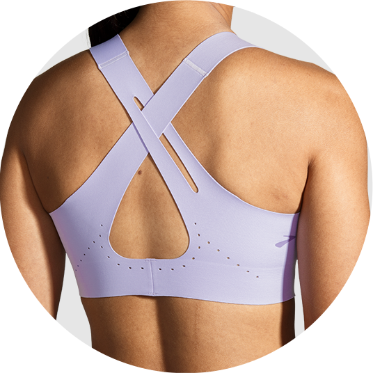Back of a purple sports bra