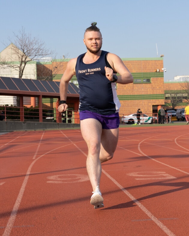 Isaac bei einem Track-Lauf