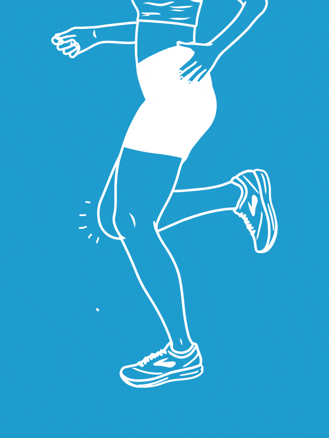 Line drawing of legs moving