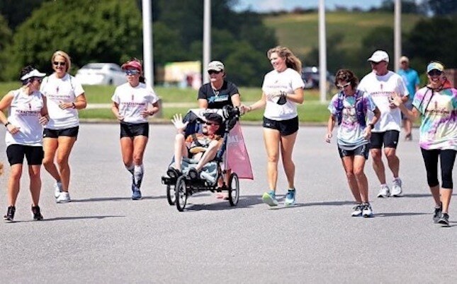group of runners in a street