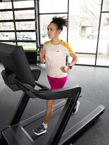 Woman running on a treadmill