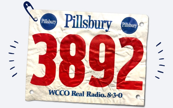 Etichetta Pillsbury con numero in rosso