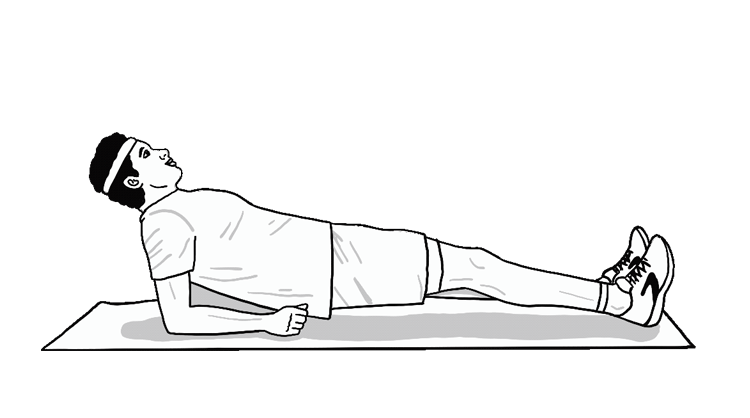 An animated gif of a man demonstrating supine planks.