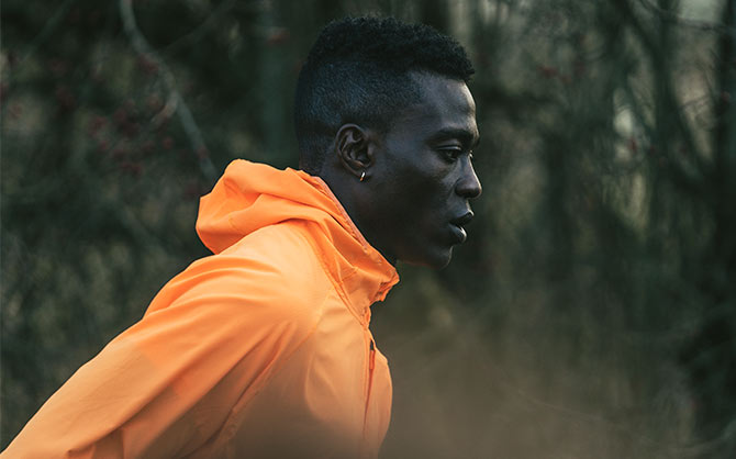 Profil latéral d’un coureur