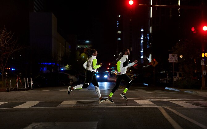 Runners in line on a track