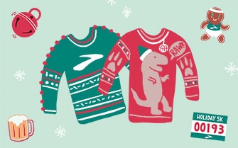 Holiday-themed sweater illustration