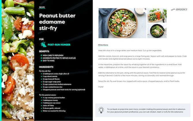 carte de recettes pour sauté