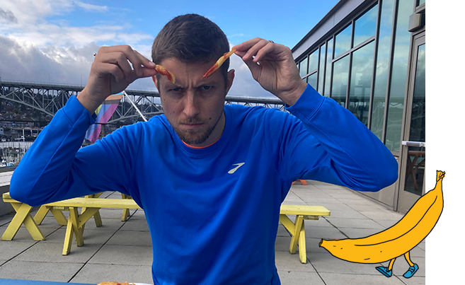 Joe mange de la nourriture