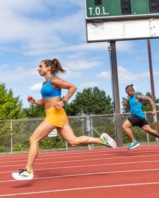 Runner doing a track workout