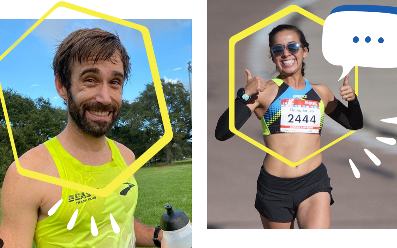 Three separate profile pictures of Brooks Gurus Josh Browning, Alan Walker, and Elaina Bailey