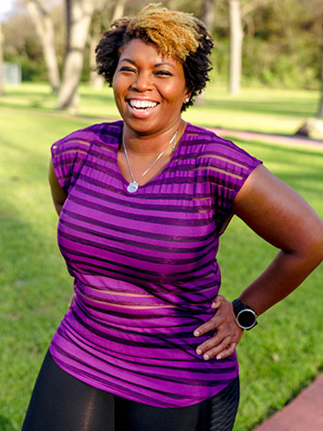 Woman with a big smile on her face