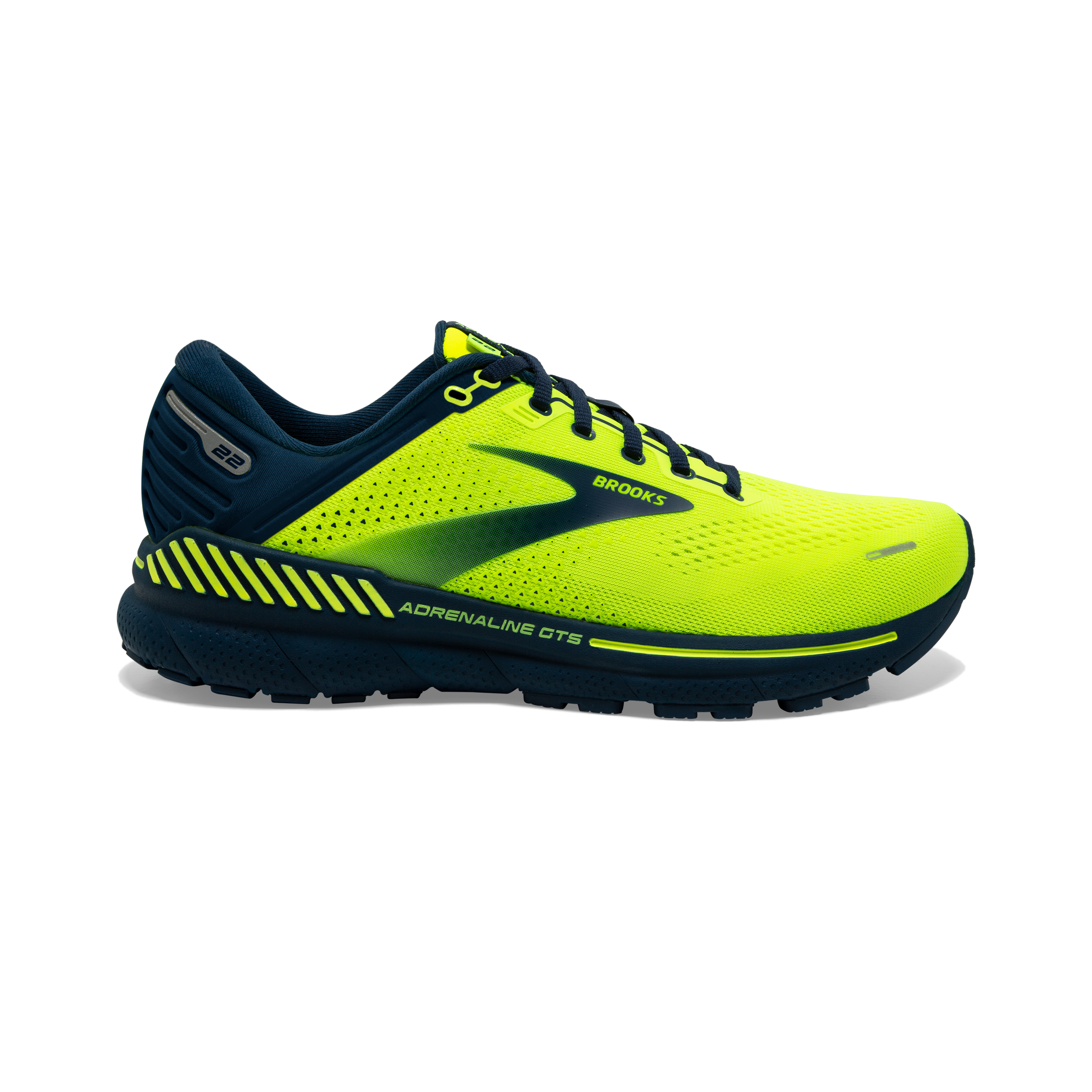 Brooks Men's Adrenaline GTS 22 Running Shoes, Size 8, Glow Green/Grey
