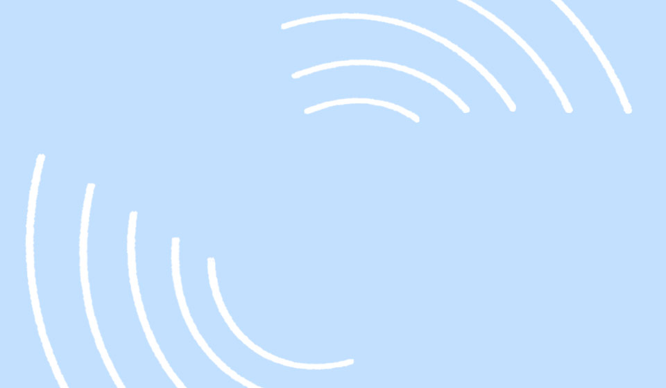 A blue background with white cartoon circles drawn on it