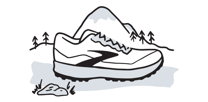 Illustration of brooks trail shoe