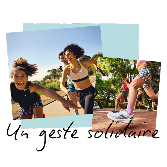 Collage of a group of runners in the park