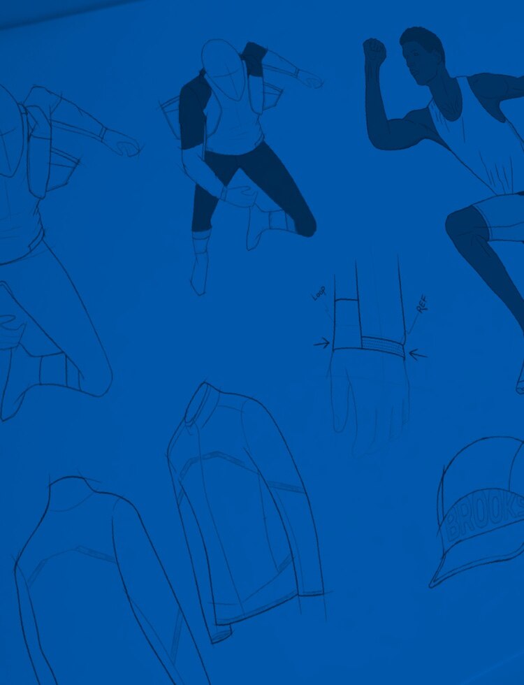 Blauer Hintergrund mit Illustrationen in Marineblau