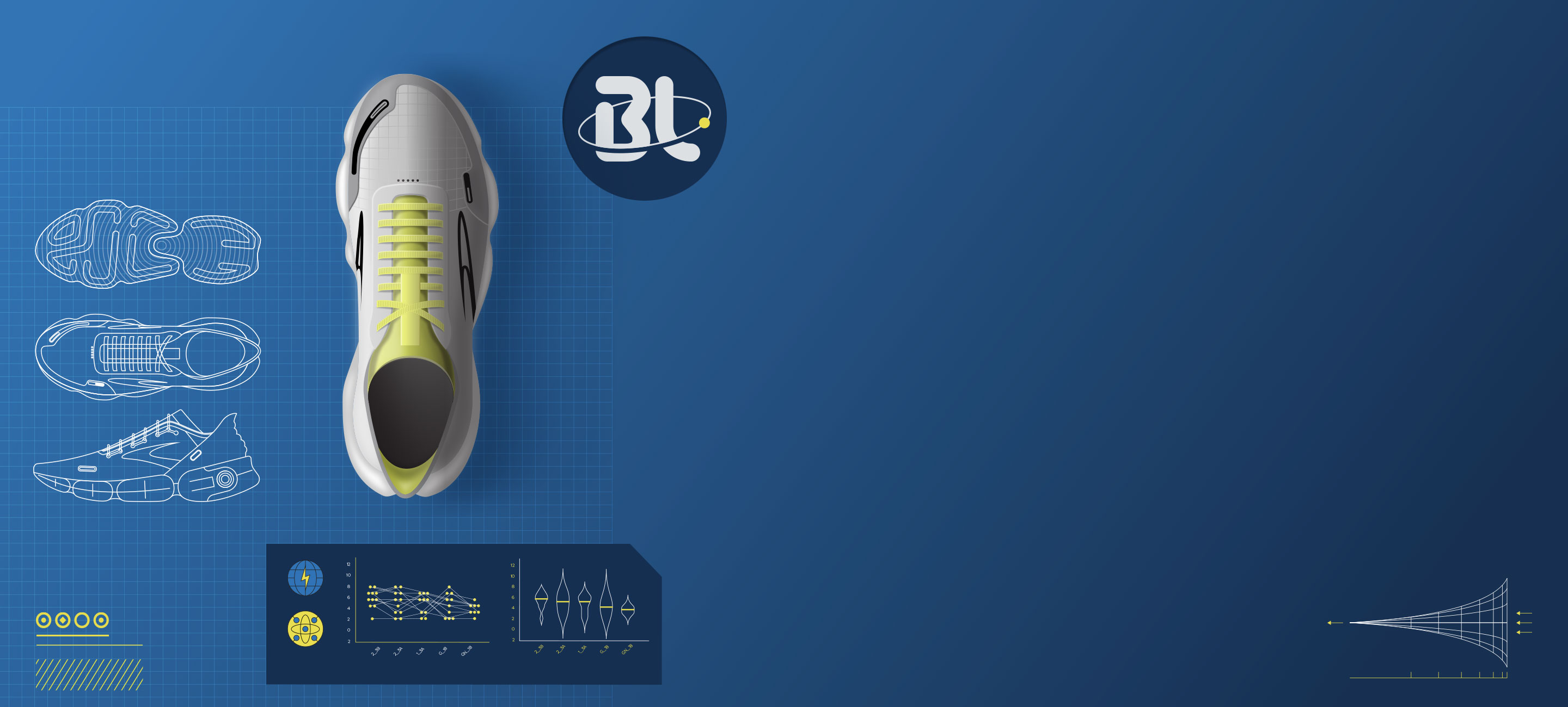 BlueLine Schuh mit Technologie-Elementen