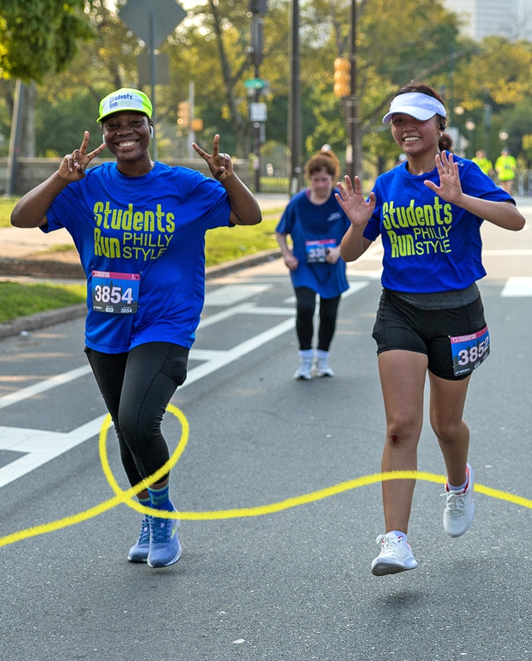 Young runners during a race