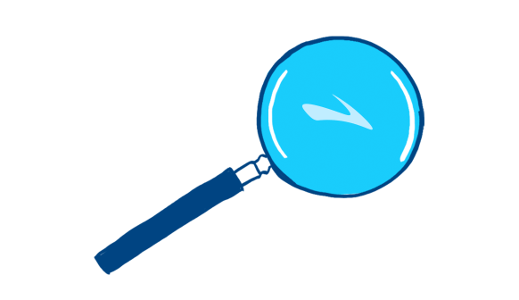 Illustrated magnifying glass