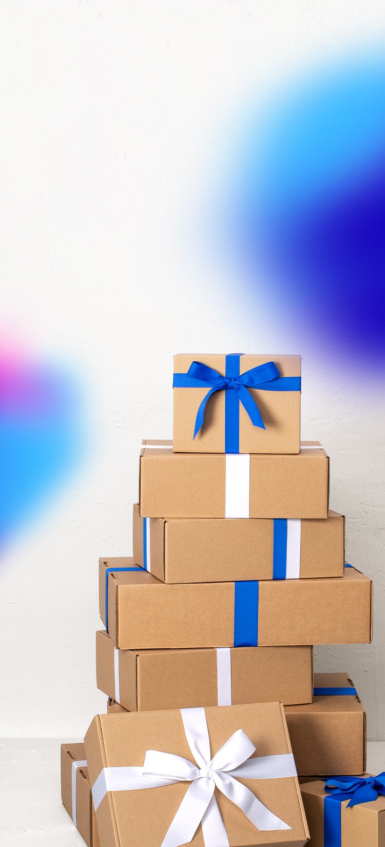 Gifts stacked