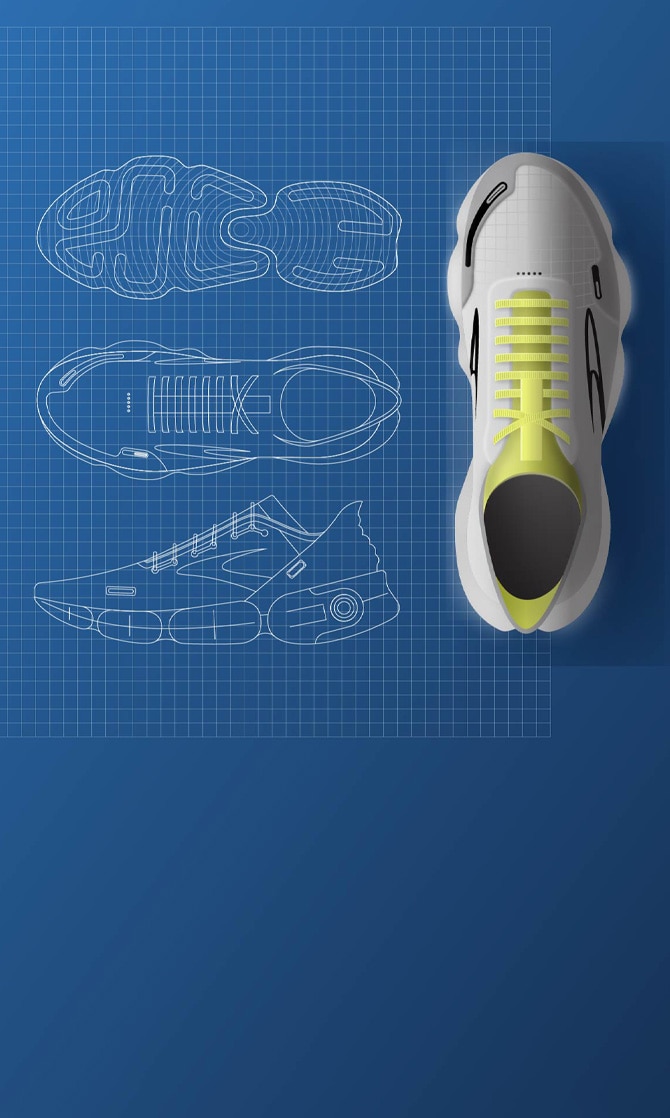 Blueprint of a running shoe