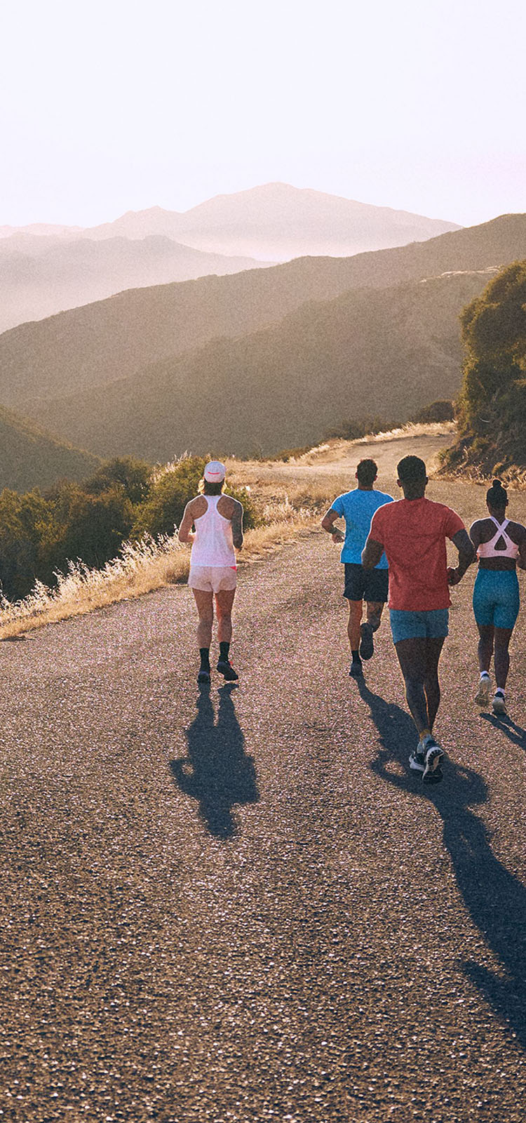 Runners on a road