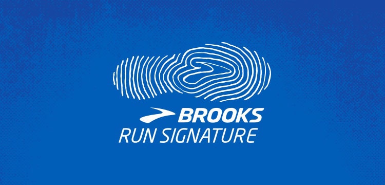 Blue Run signature shoe print