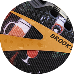A close up of the Brooks logo