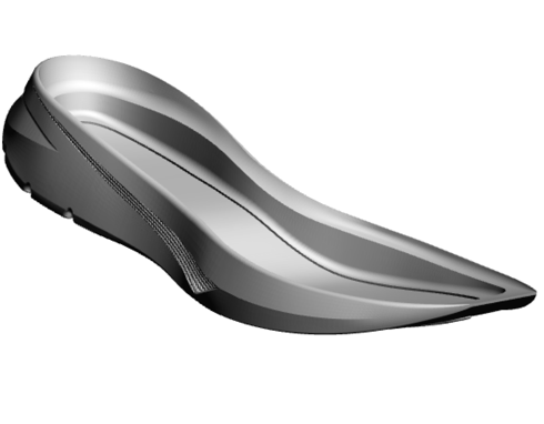 A silver shoe sole