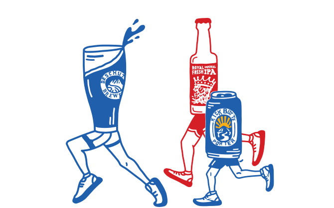Illustrated beer glasses with legs