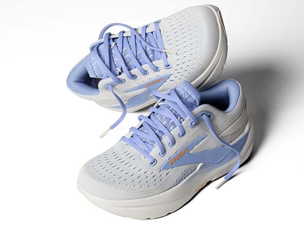 Brooks women's shoes rest on a surface