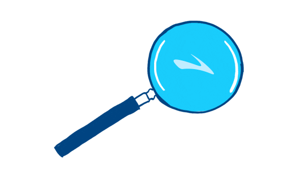 Illustrated magnifying glass