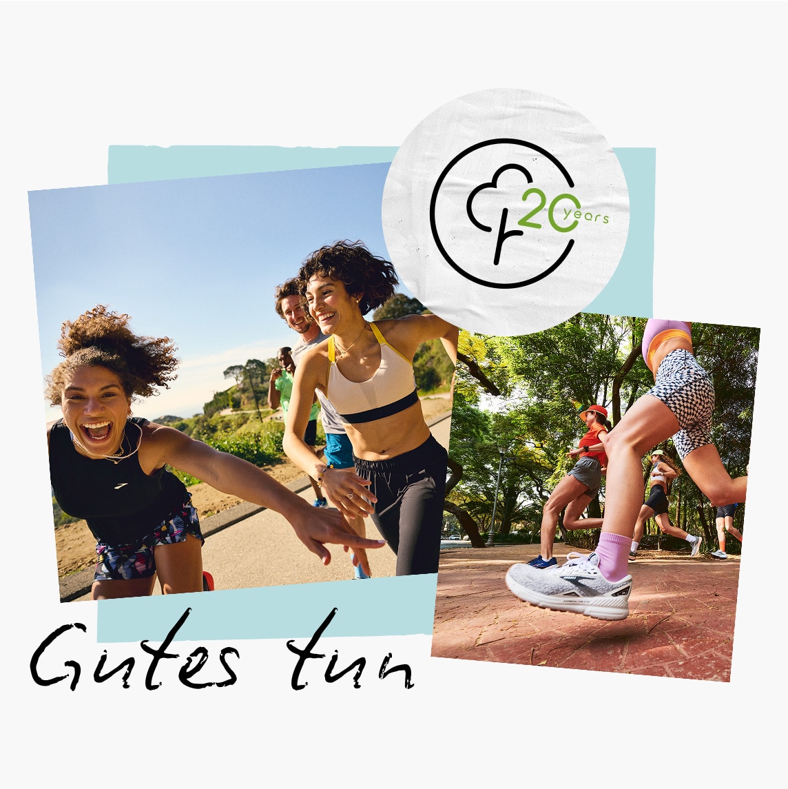 Collage einer Gruppe von Läufern im Park