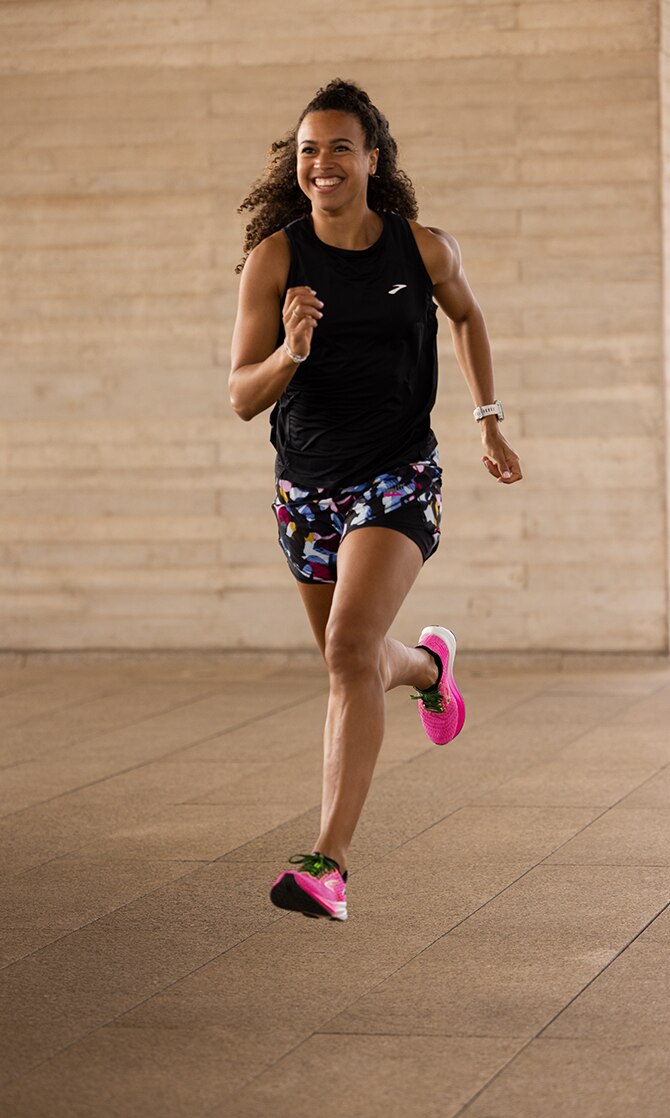 Model with Sprint top looking to her left