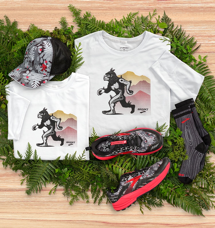 Sasquatch themed trail running gear