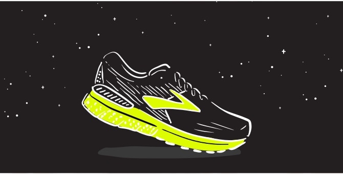 An illustrated running shoe 