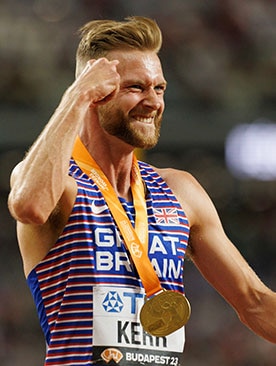 Josh Kerr celebrating after a race